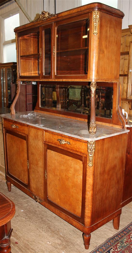 French style marble top cabinet with glazed doors(-)